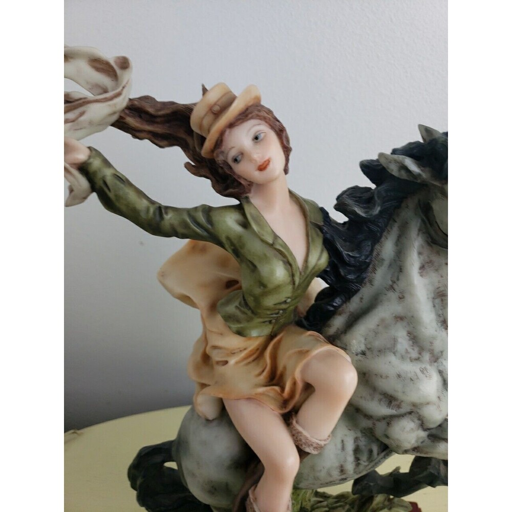 LARGE The PEGGY COLLECTION Lady Woman Riding Horse Statue Figurine 13 1/2" Tall - Picture 2 of 12